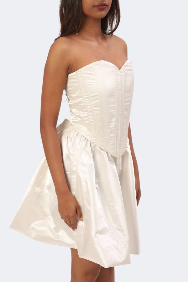 Ivory Corset Fit & Flare Dress