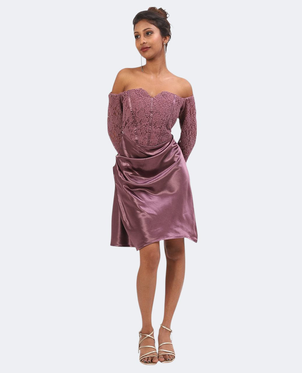 Mauve (purple) Corset Lace & Satin