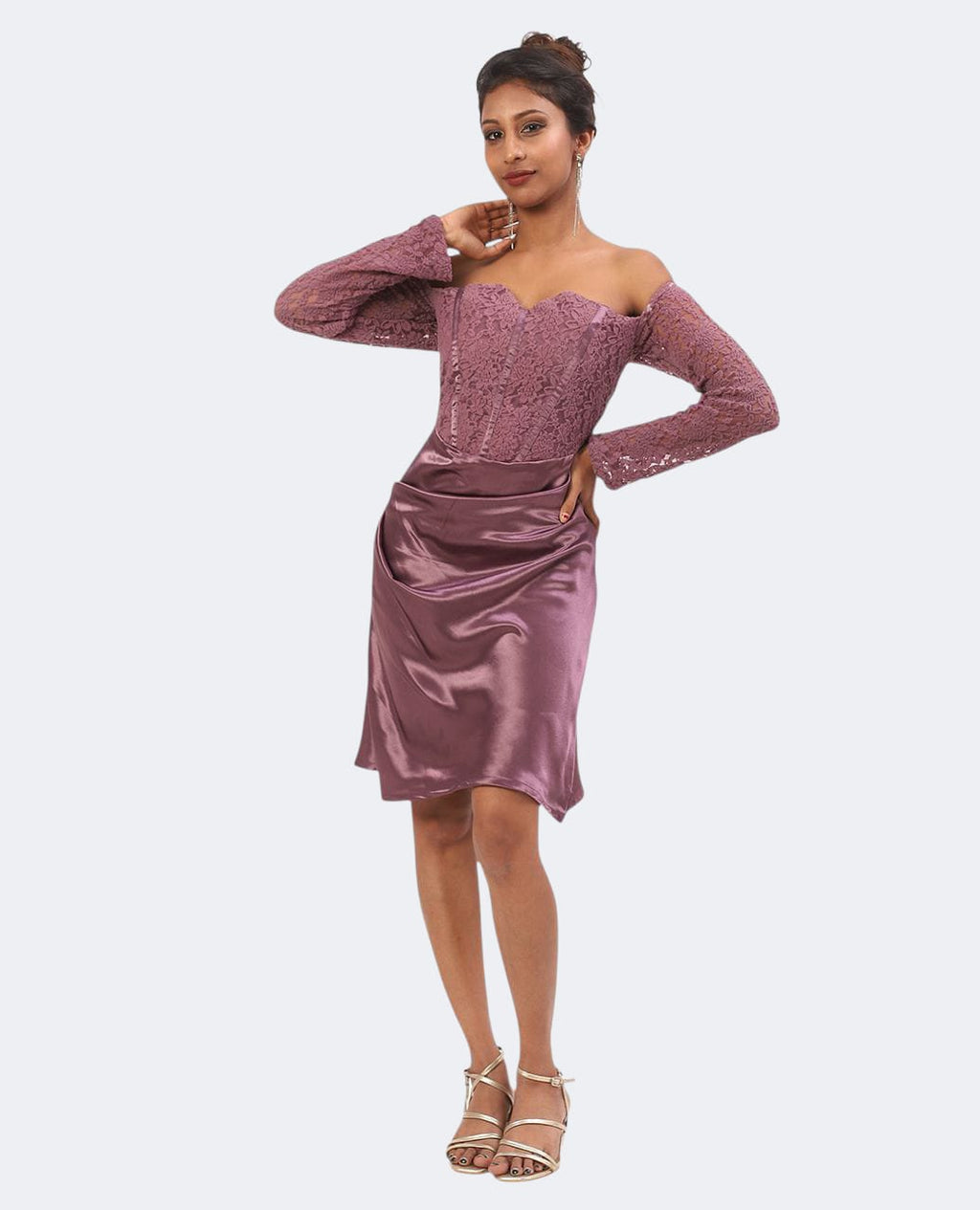 Mauve (purple) Corset Lace & Satin