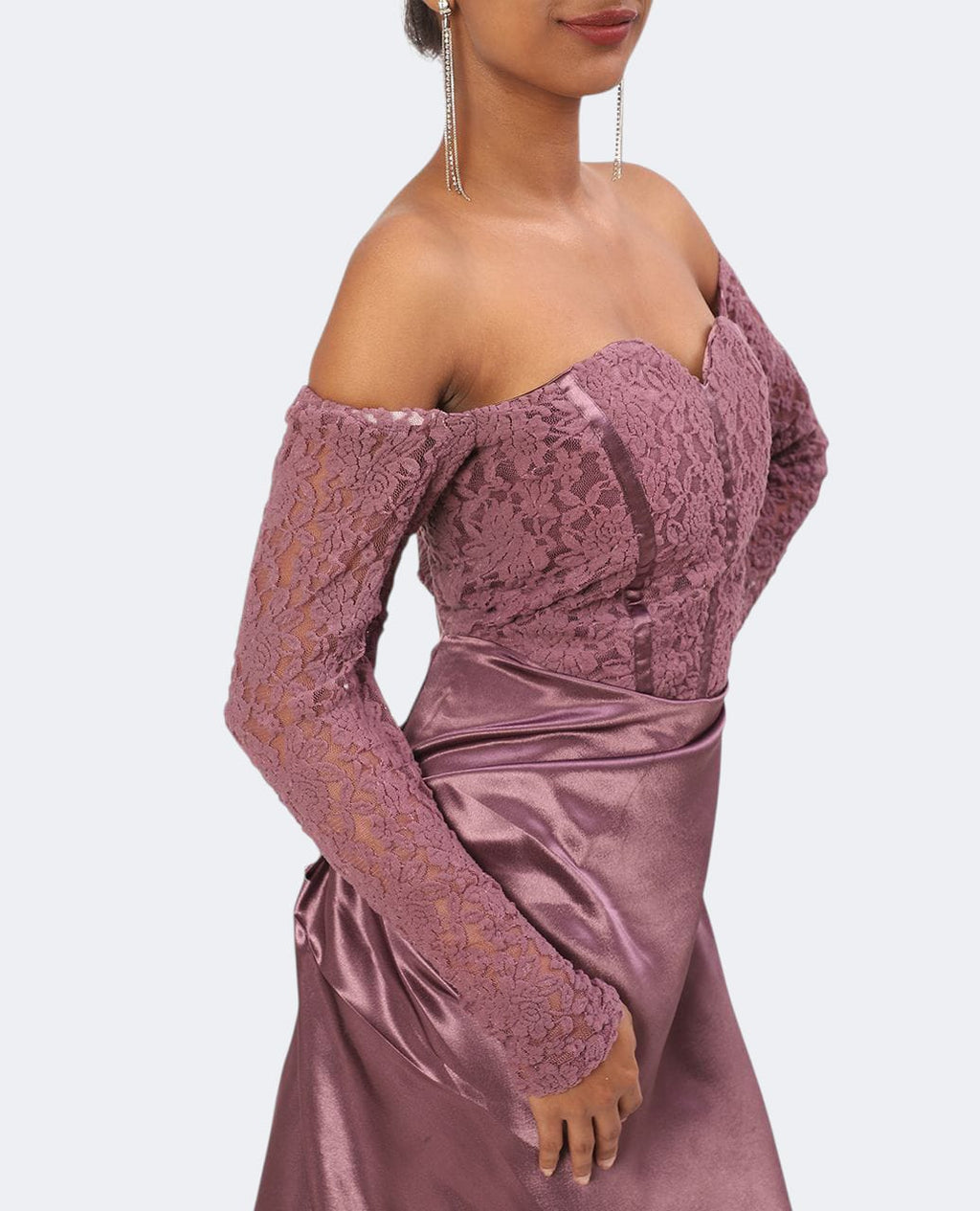 Mauve (purple) Corset Lace & Satin