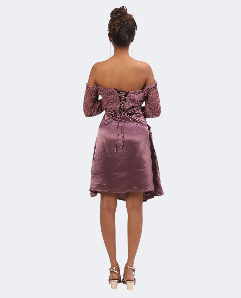 Mauve (purple) Corset Lace & Satin