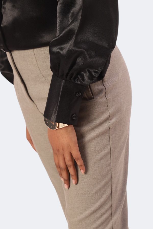 Classic Black oversized Satin Shirt