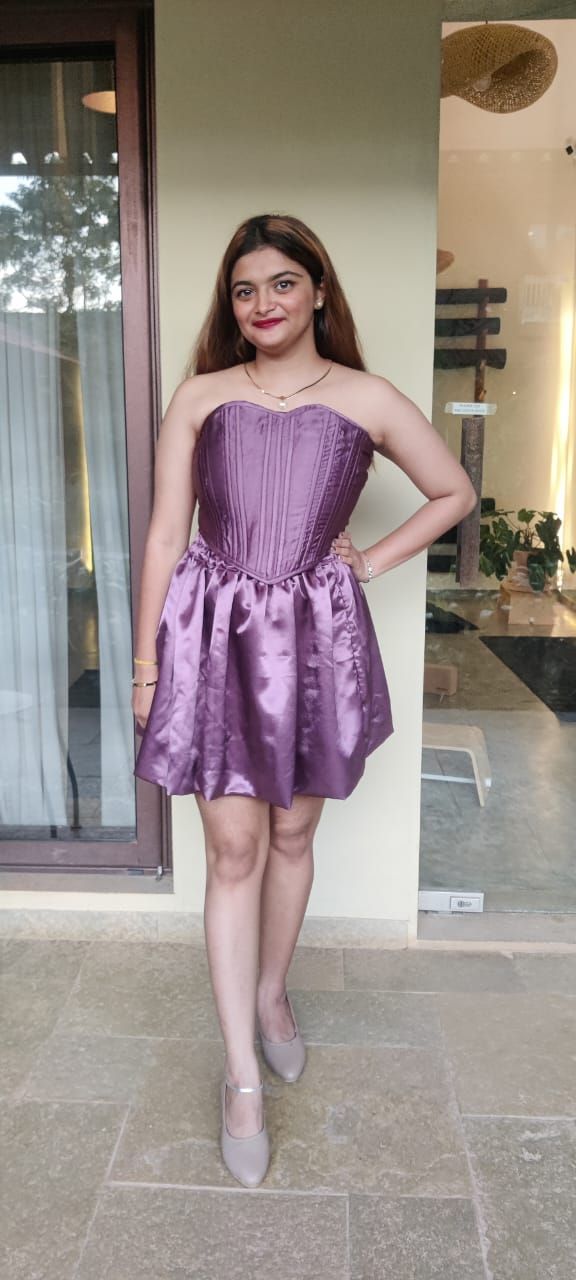Lavender Satin Corset Mini Dress