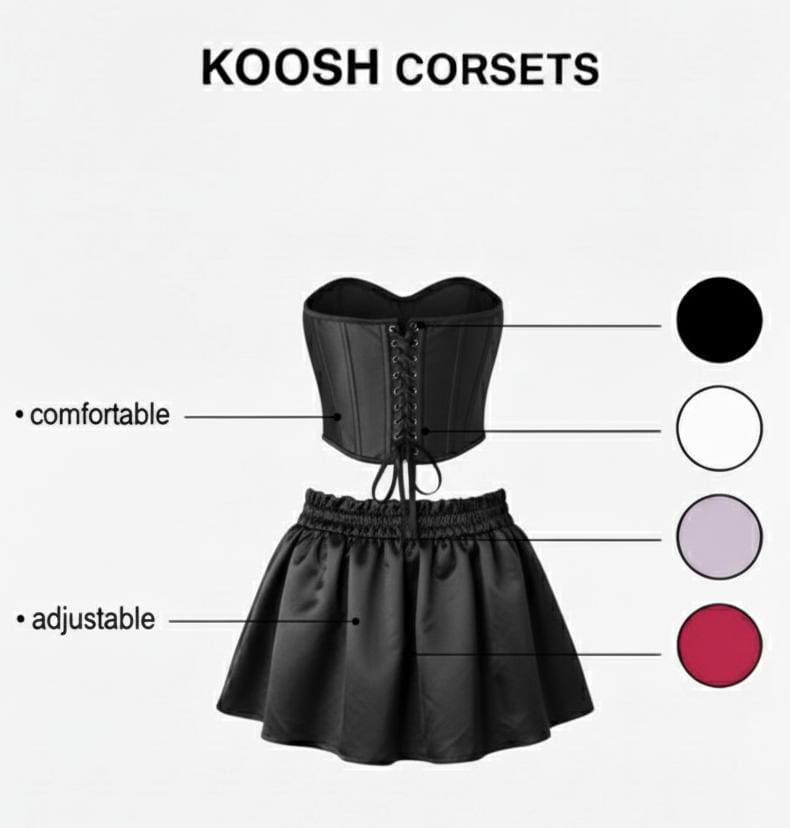 Black Satin Corset Mini Dress