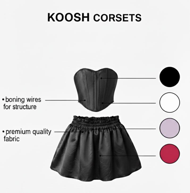 Black Satin Corset Mini Dress