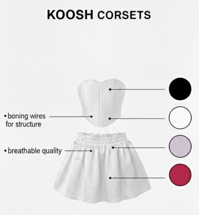 Ivory Corset Fit & Flare Dress