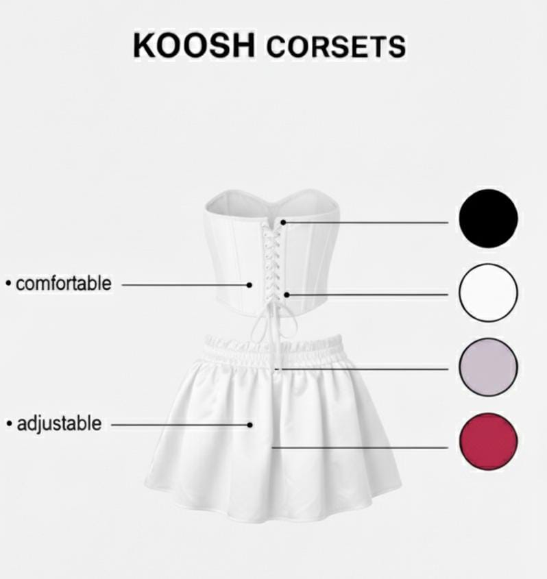 Ivory Corset Fit & Flare Dress