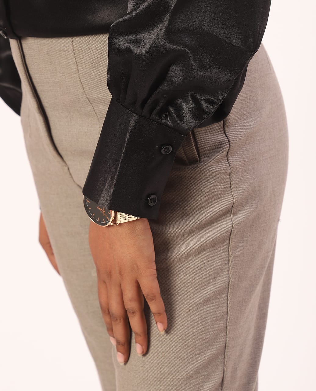 Classic Black oversized Satin Shirt