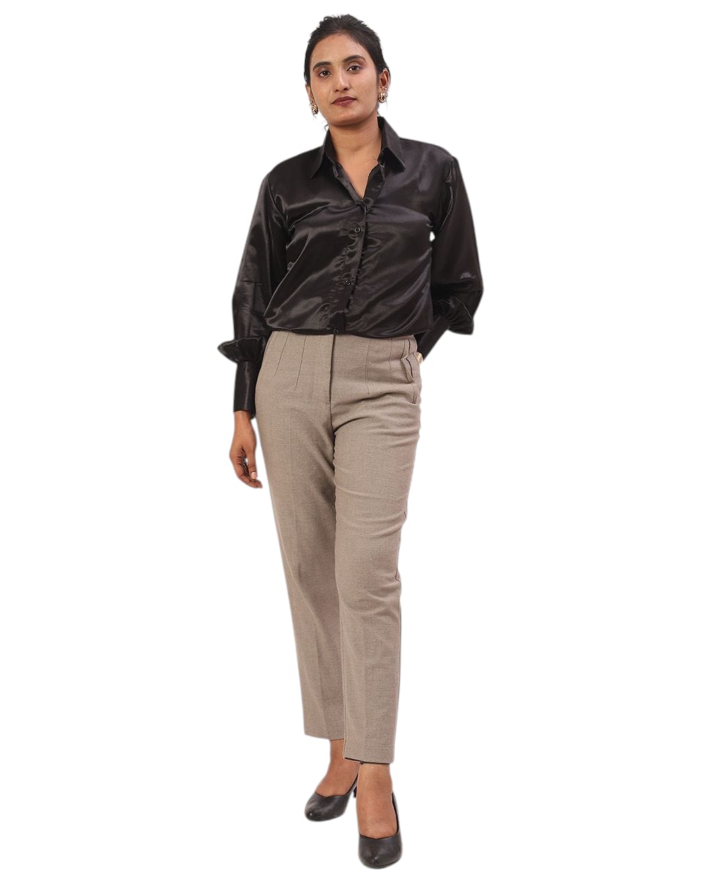 Classic Black oversized Satin Shirt