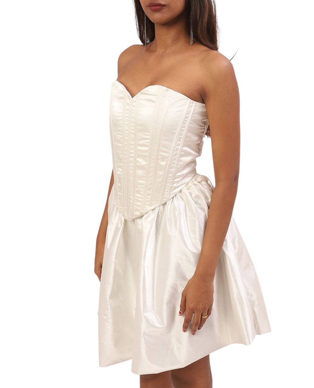 Ivory Corset Fit & Flare Dress