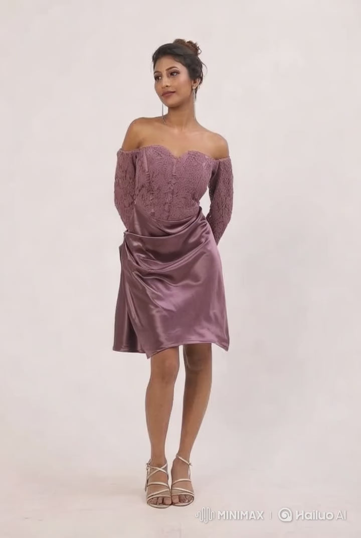 Mauve (purple) Corset Lace & Satin