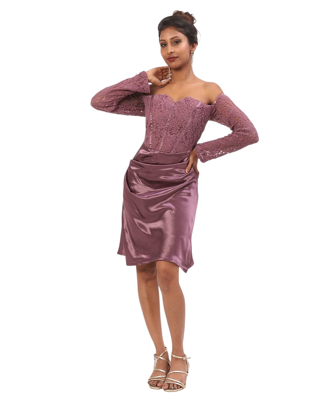 Mauve (purple) Corset Lace & Satin
