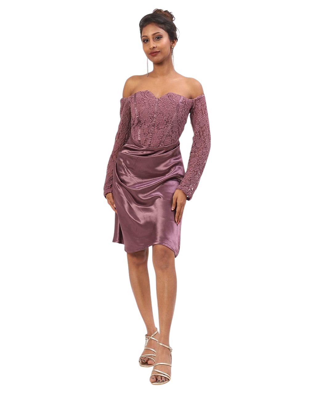 Mauve (purple) Corset Lace & Satin