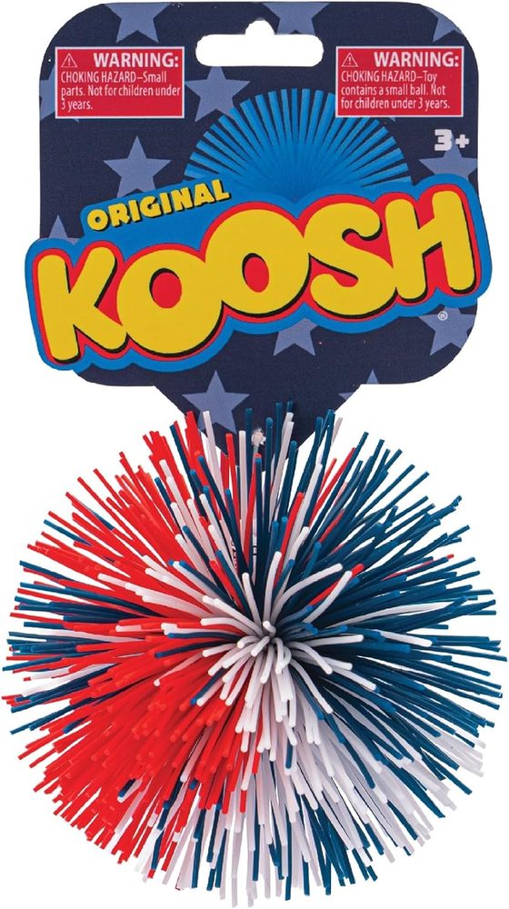 Koosh ball 3 inch in red white and blue Americana strands