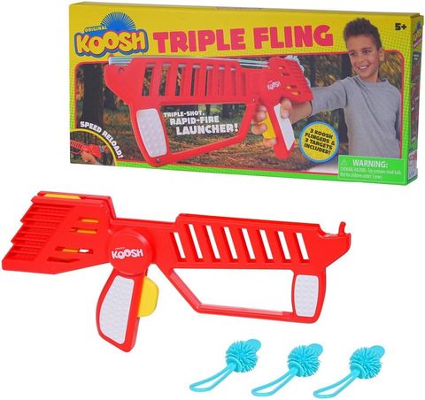 Koosh Triple Fling launcher with three Koosh flingers and targets
